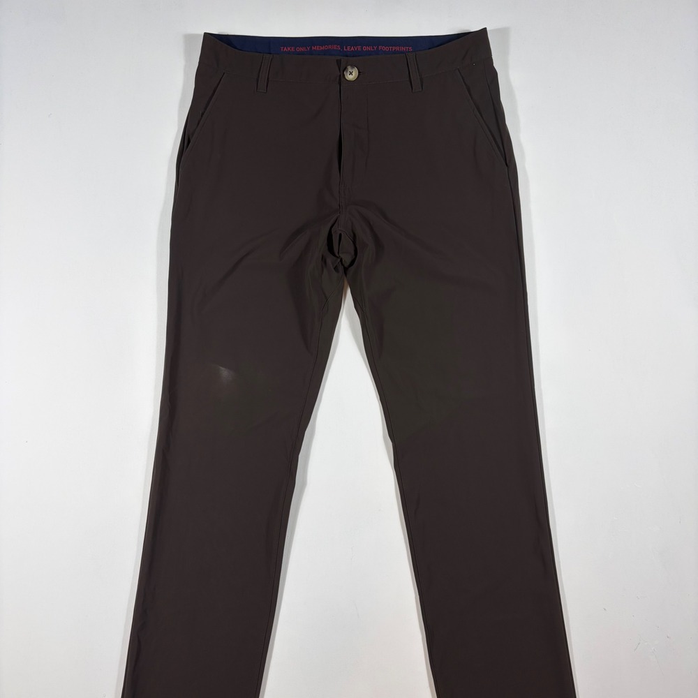 Rhone Commuter Pants Mens 31x32 Slim Fit Performance Stretch Brown Casual